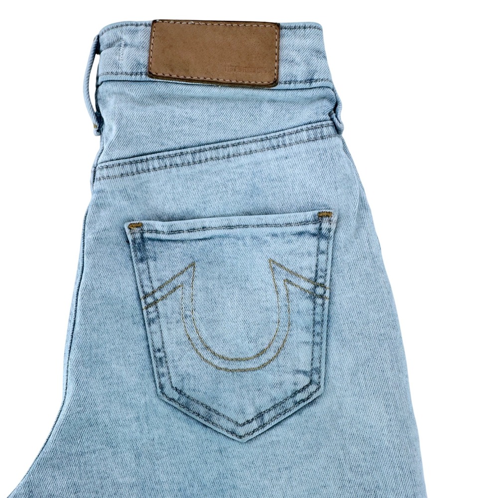 True Religion Juniors/Womens Light Wash Cut Off Denim Shorts Size 24